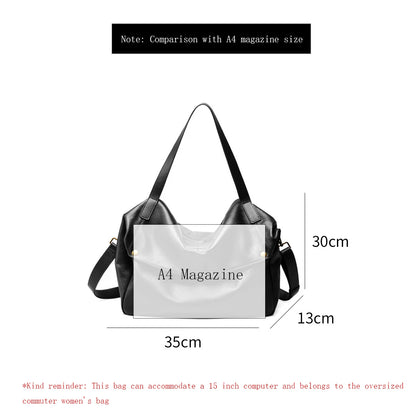 FOXER Genuine Leather Shoulder Bag for Women Large Capacity Handbag Female Casual Tote Bag Computer Bag Crossbody Purse as Gift