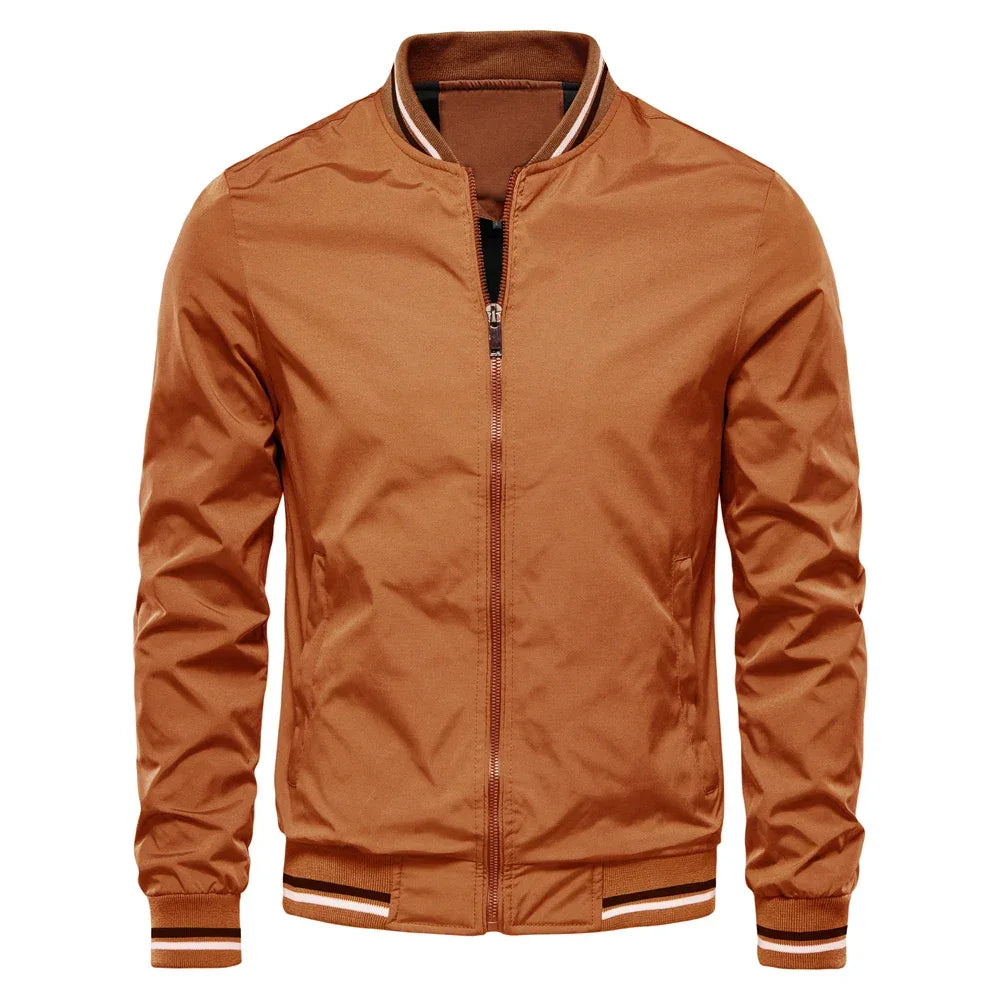 AIOPESON Solid Colour Bomber Jackets - ShopHub