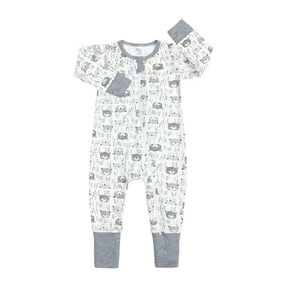 Kids Tales Storytime Cotton-Blend Double-Zip Baby Romper