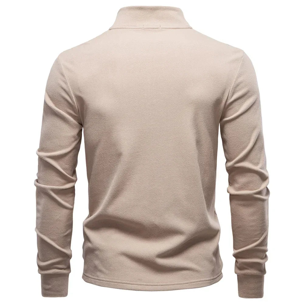 AIOPESON Solid Colour Zipper Sweatshirts - ShopHub