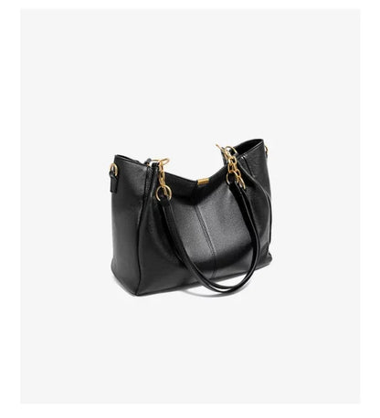 FOXER Genuine Leather Women's Elegant Shoulder Bag Simple Casual Tote Bag Large Capacity Multi-use Crossbody Handbag for Daily