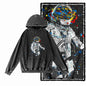 Orbit Runner Astronaut Acid-Washed Black Hoodie