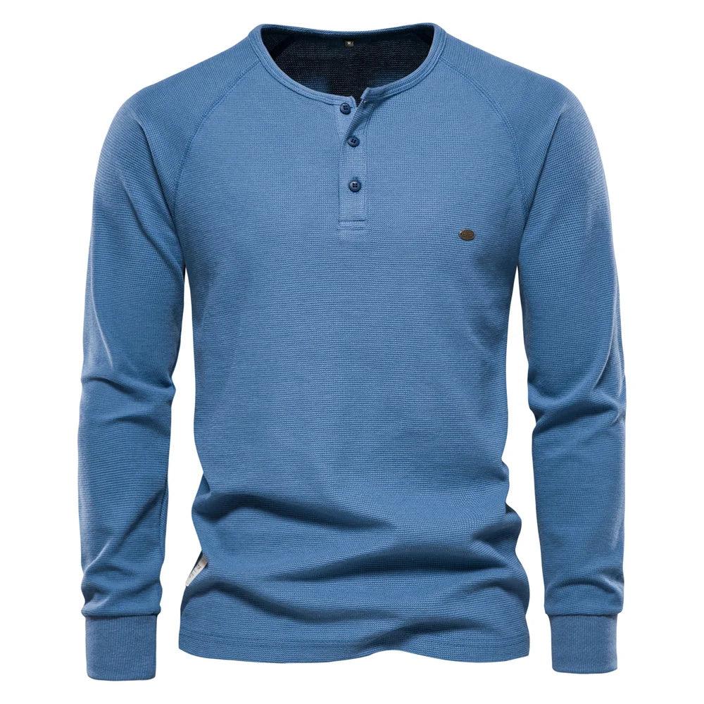 AIOPESON Waffle Henley Shirts - ShopHub