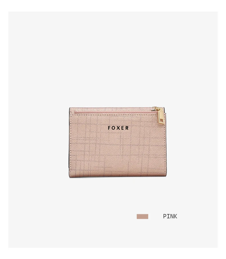 FOXER Women's Short Wallet – Premium Split Leather Design