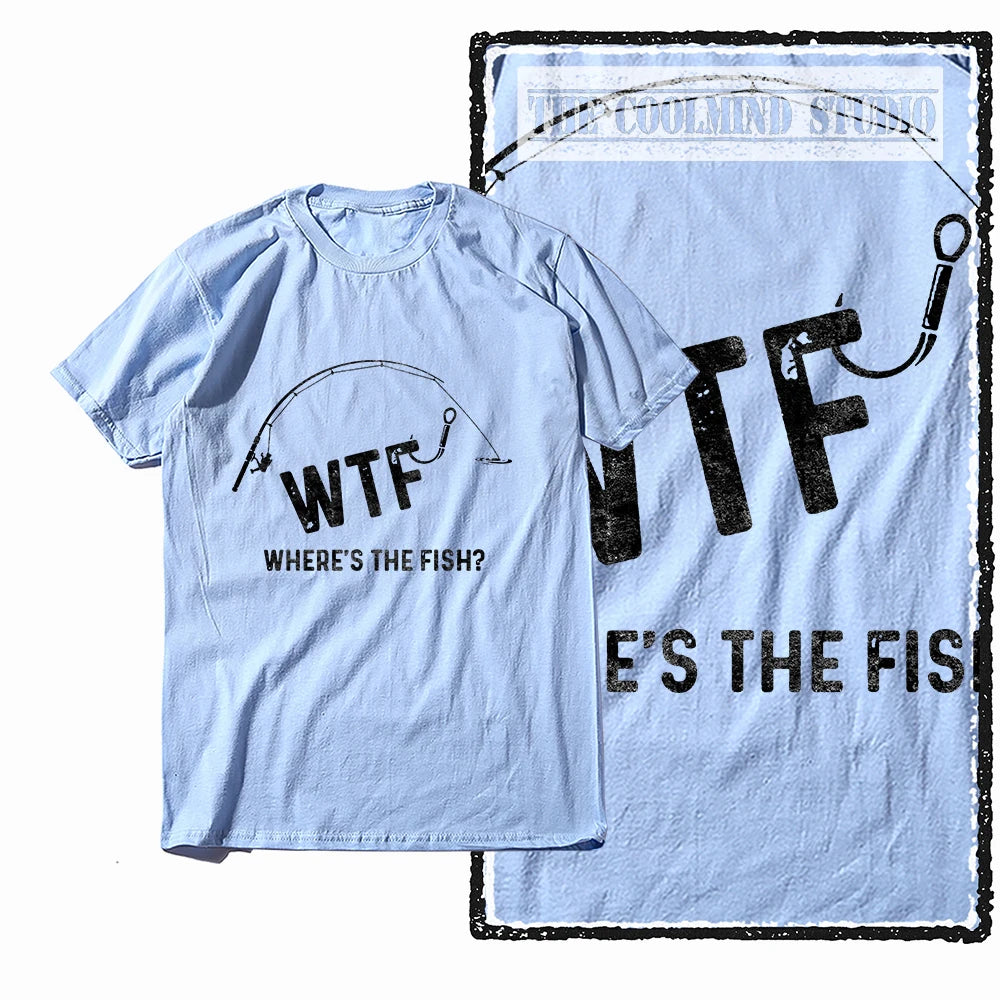 COOLMIND Z1018 Funny Fishing Graphic Cotton Tee
