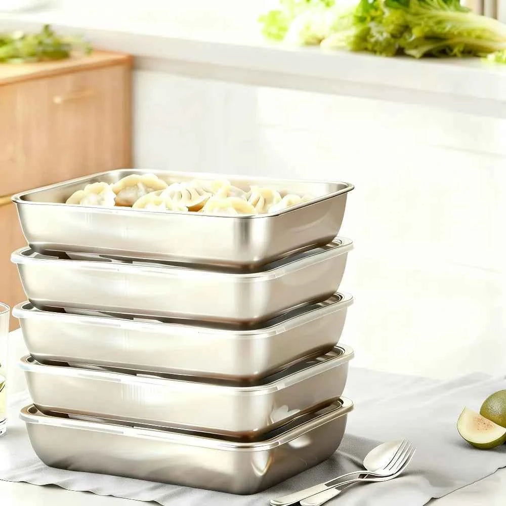 9-Piece Stackable Stainless Steel Baking Containers