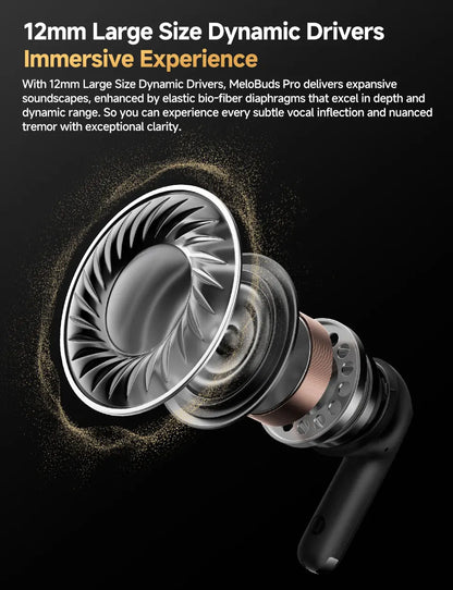 QCY MeloBuds Pro Earphones with 46dB ANC, Hi-Res LDAC, Bluetooth 5.3, 6 Mic Multipoint Connection, In-Ear Detection - ShopHub