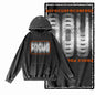 COOLMIND G25 Vintage Print Acid-Washed Black Hoodie