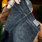 Maden Men's Vintage 11.5oz Denim Washed Straight Jeans