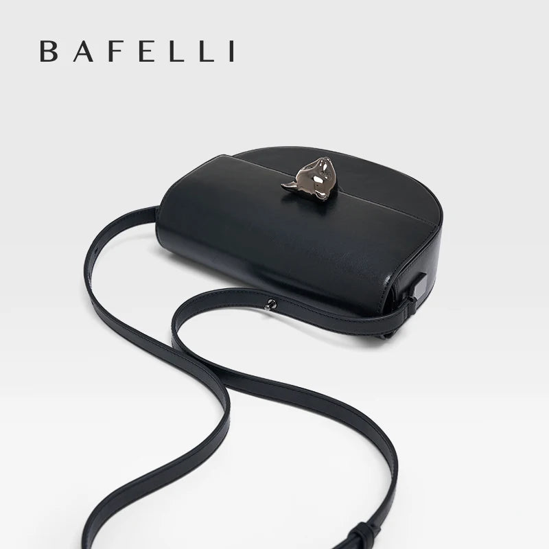 BAFELLI Genuine Leather Saddle Crossbody Bag