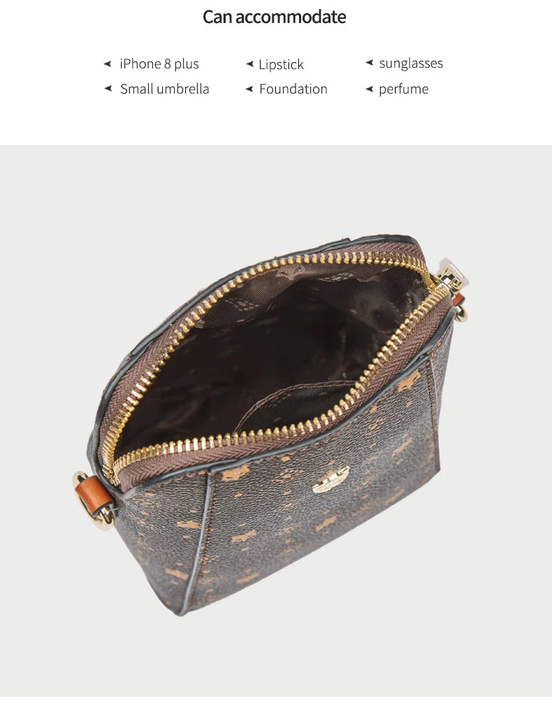 FOXER PVC Women's Cellphone Bag Fashion Signature Shoulder Bag 2026 New Lady Mini Crossbody Purse
