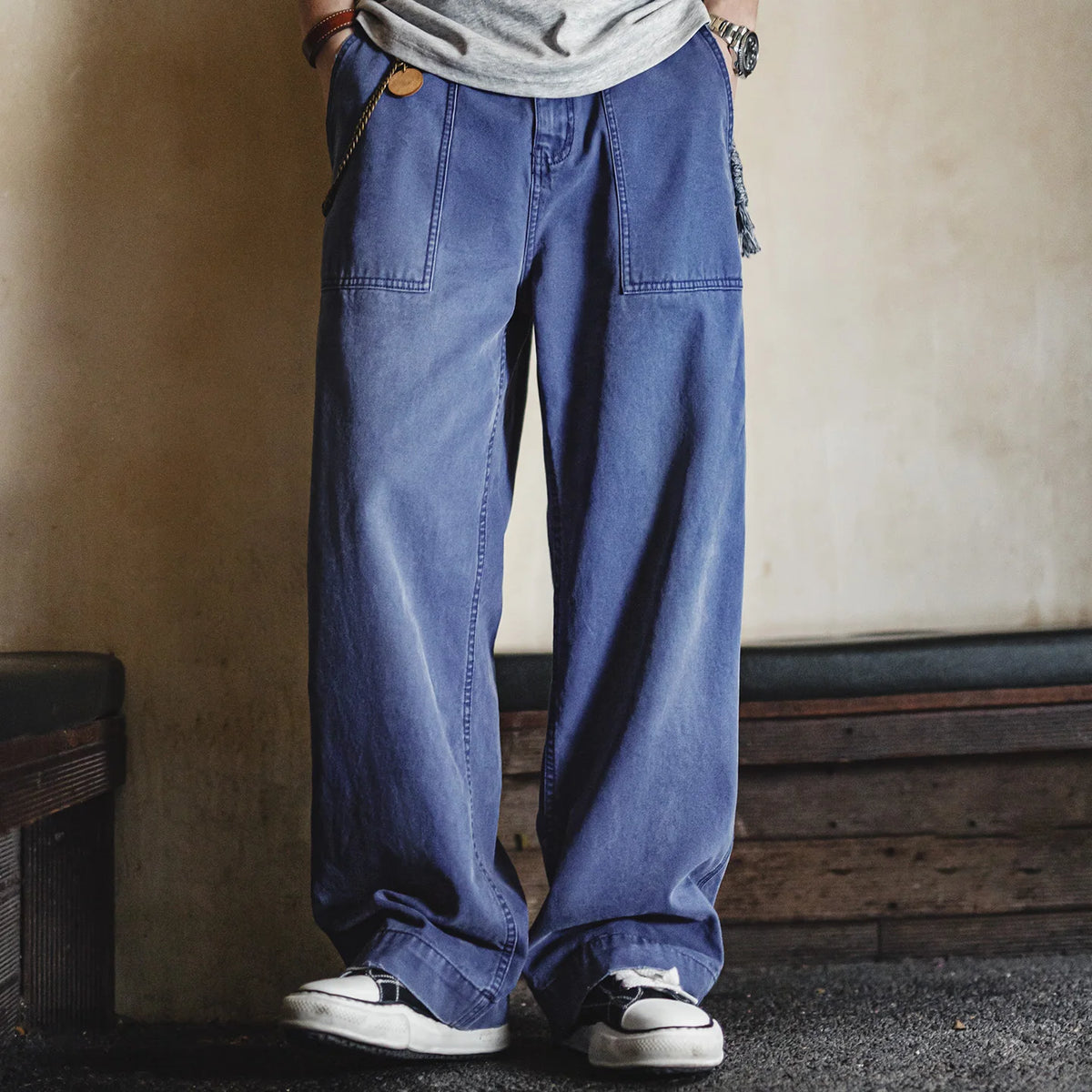 Maden Men's Vintage Heavyweight Washed 305gsm Denim Jeans
