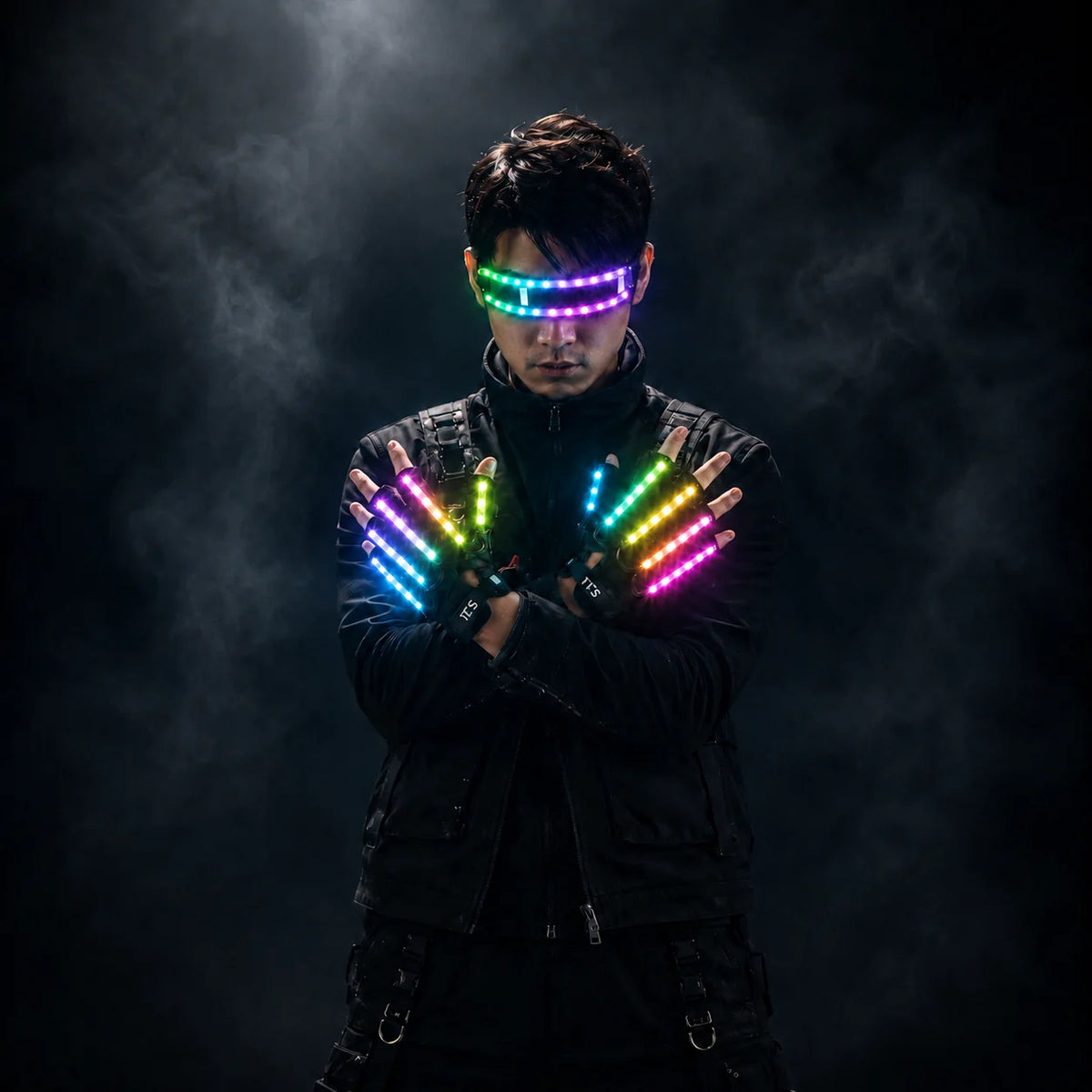 JAEOOGY LED Gloves & Glasses Set | Full-Colour Lights