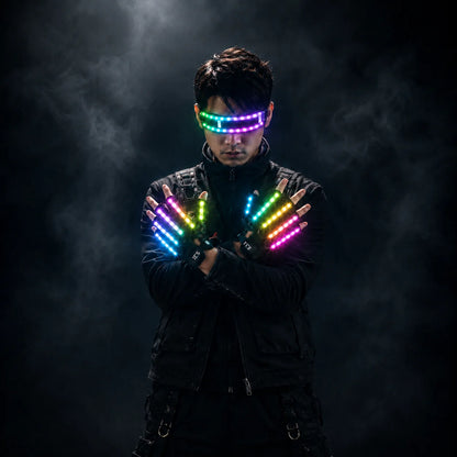JAEOOGY LED Gloves & Glasses Set | Full-Colour Lights