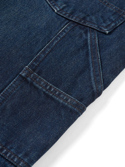 SIMWOOD High Standard 2026 Autumn Winter New 13.5oz Heavyweight Vintage Wash Carpenter Jeans Men Cargo Denim Pants