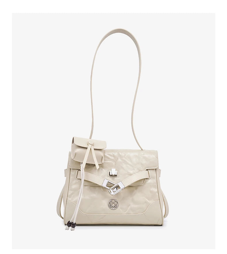 FOXER Vintage Wrinkle Genuine Leather Tote Bag