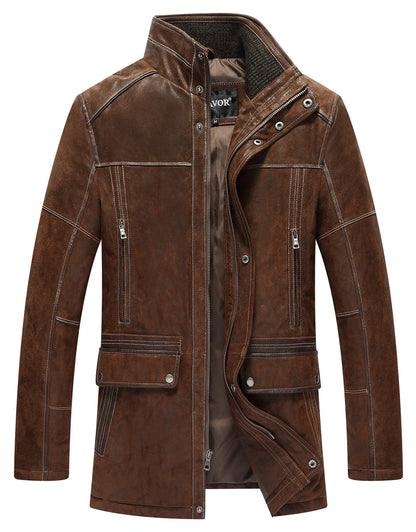 FLAVOR Men's Longline Leather Winter Coat – City Heritage