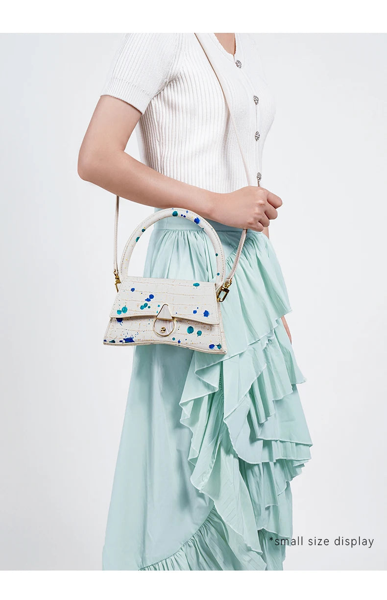 BAFELLI Floral Genuine Leather Half-Moon Bag