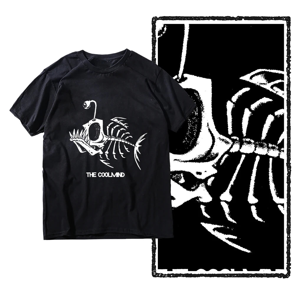 Bonefish Skull Deep Sea Fish Skeleton Funny Fisherman men T-Shirt Cotton O-Neck Short Sleeve Men T Shirt Oversize Streetwear