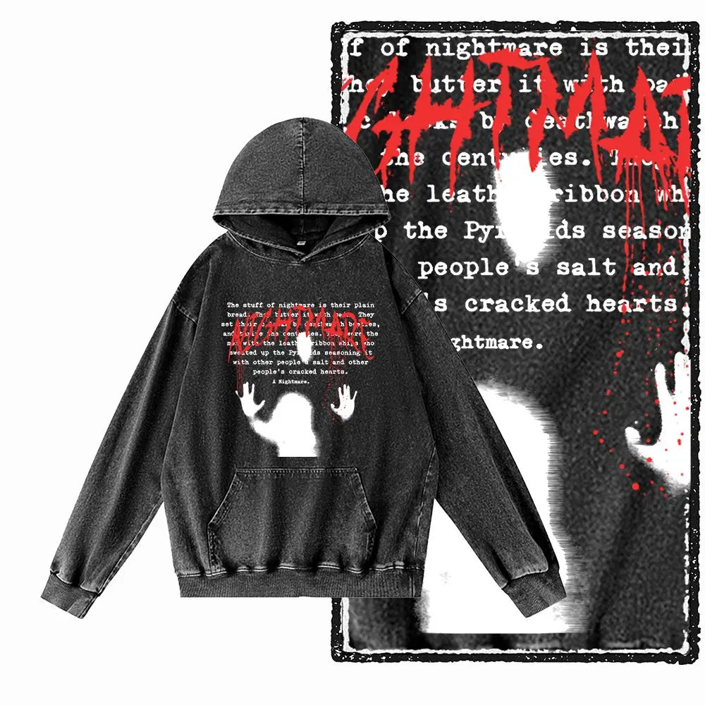 COOLMIND G20 Acid-Washed Black Graphic Hoodie