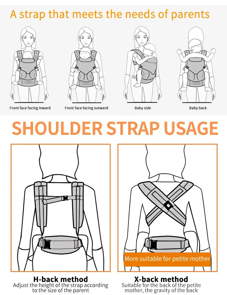 Egobaby 360 Omni Baby Carrier Cotton Breathable Ergonomic Backpacks Holder Shoulder Waist Belt Sling Suspenders
