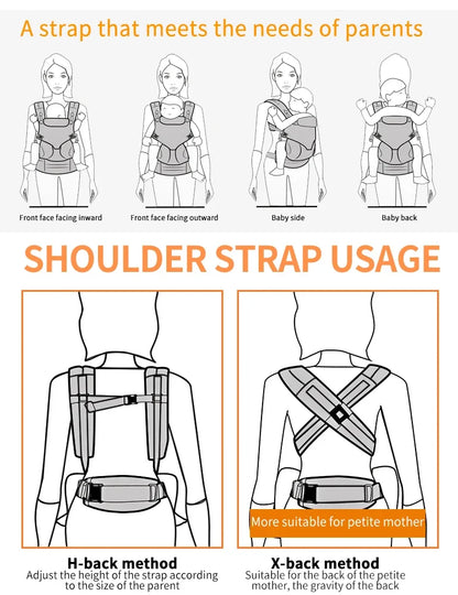 Egobaby 360 Omni Baby Carrier Cotton Breathable Ergonomic Backpacks Holder Shoulder Waist Belt Sling Suspenders