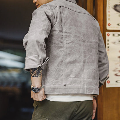 Maden Men's Vintage Oil Waxed Jacket