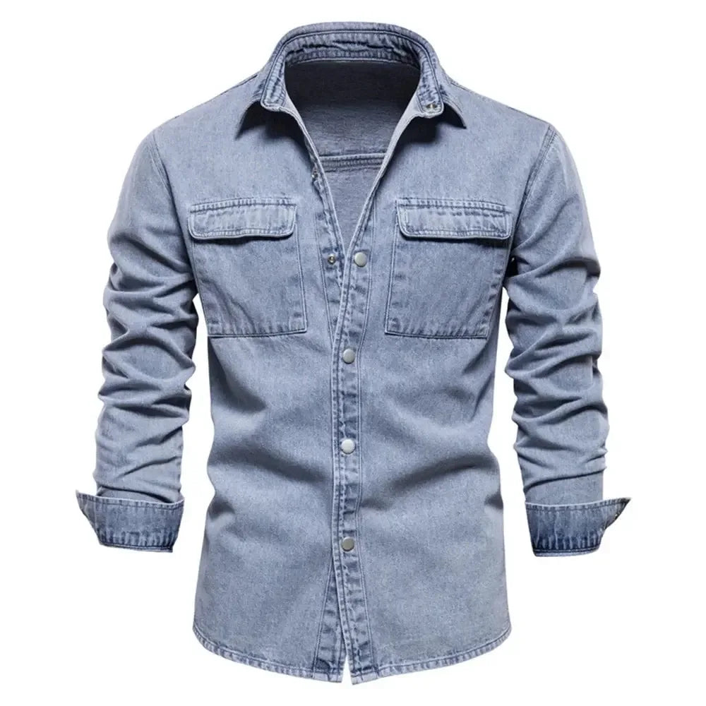 AIOPESON's 100% Cotton Denim Shirts - ShopHub