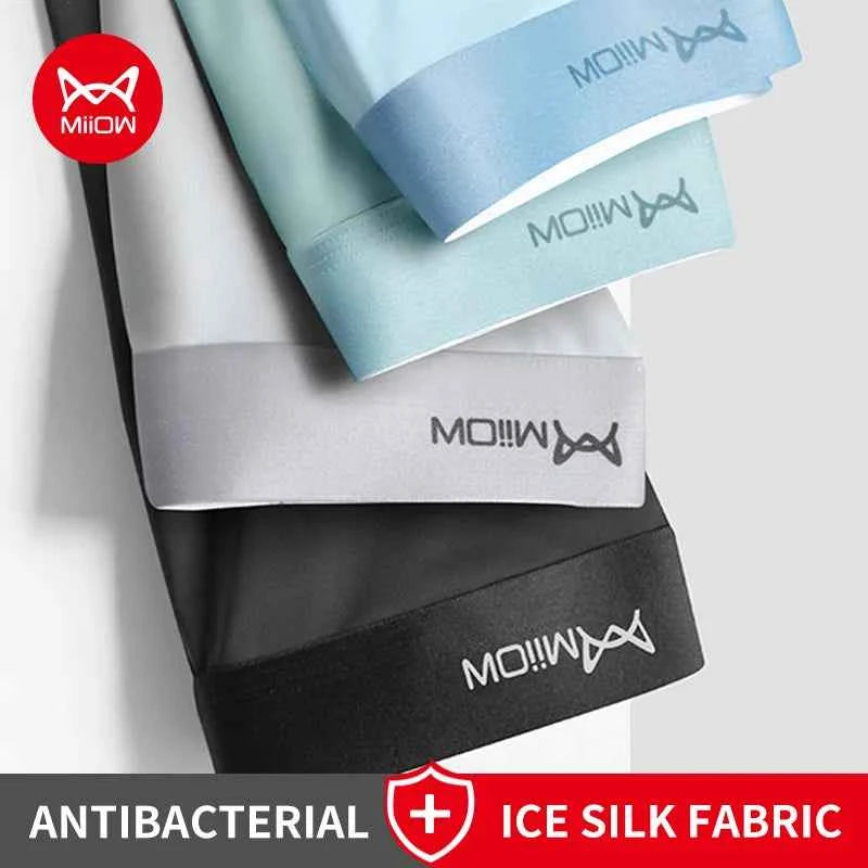 MiiOW Graphene Antibacterial Men’s Boxers - 4Pcs Ice Silk Breathable Underwear Briefs
