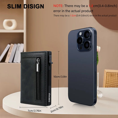 Pop Up Business Card Holder Holder Men's Wallet Magnetic Rfid Slim Thin Wallets Bank Credit Cardholder Case Tarjetero Metalico