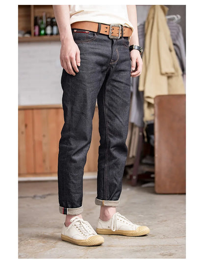Maden Retro 11.6oz Cotton Selvedge Raw Denim Jeans Tapered Regular Fit