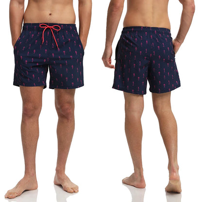Men's breathable summer boardshorts by ShopHub NZ featuring quick-dry fabric, mesh liner, pockets, ideal for gym and running.