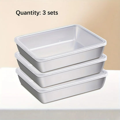3-Piece Stainless Steel Food Storage Containers Set