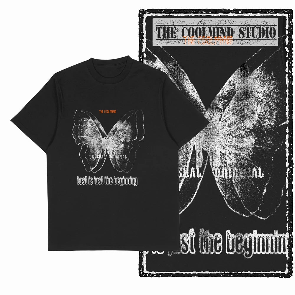 COOLMIND X0111 Butterfly Bliss Graphic Cotton Tee
