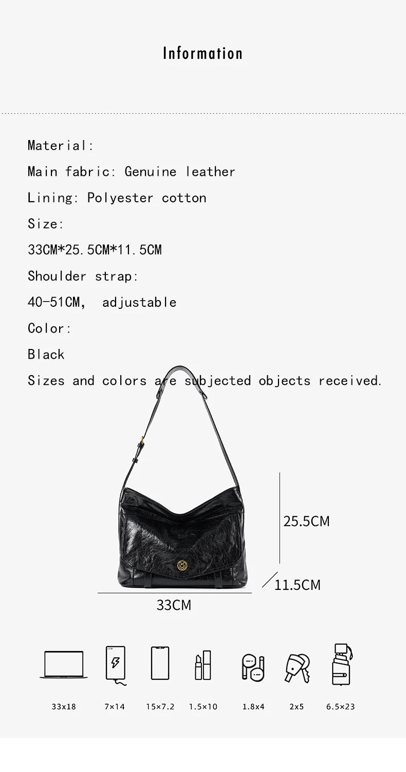 FOXER Genuine Leather Hobo Tote Bag