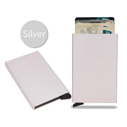 Rfid Card Holder Smart Wallet Cardholder Metal Thin Slim Men Women Wallets Pop Up Minimalist Small Black Mini Case Vallet Walets