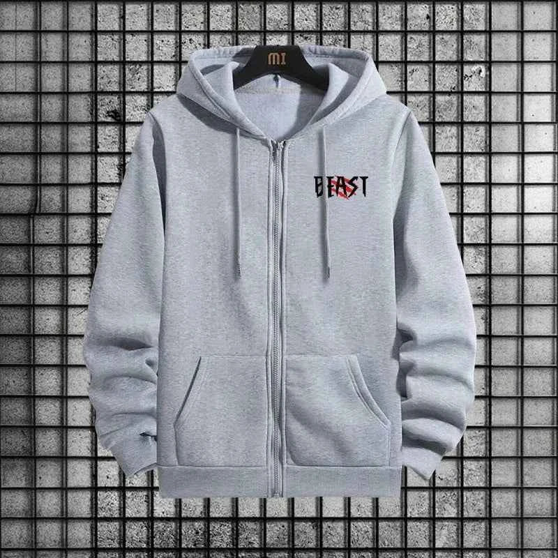 Men Tracksuit Set 2 Pieces Zipper Hoodie and Sweatpants Urban Streetwear Outfit for Autumn Winter Sportswear Fashion