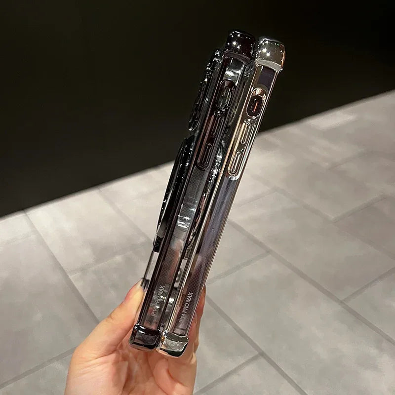 QIXTWO Luxury Plating Holder Magnetic Wireless Charging Case - ShopHub