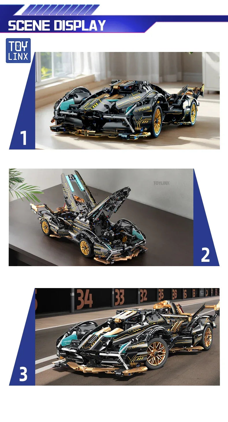 TOYLINX 1:14 Supercar Building Block Toy - ShopHub