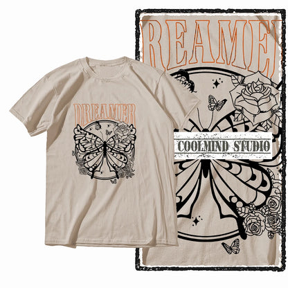 COOLMIND X0111 Butterfly Bliss Graphic Cotton Tee
