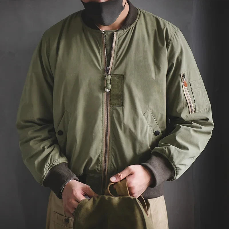 MADEN Panelled MA-1 Bomber Jacket | Blue or Military Green