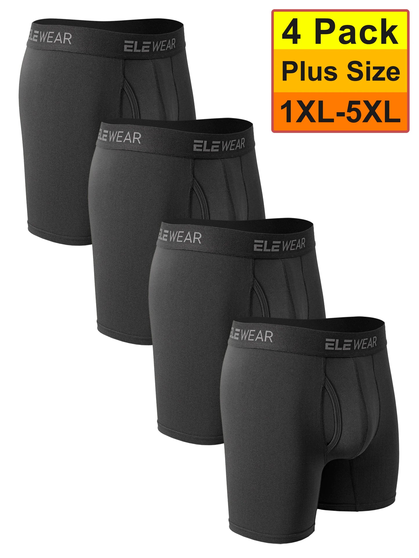4 Pack Men's Breathable Boxers - Opening Boxershorts, Plus Size 1XL-5XL