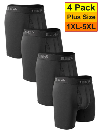 4 Pack Men's Breathable Boxers - Opening Boxershorts, Plus Size 1XL-5XL