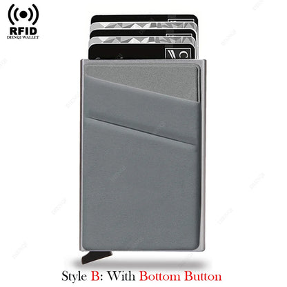 DIENQI Anti-theft Card Protectors Card Holder Minimalist Smart Wallet RFID Protection Aluminum Metal Cardholder Case Porte Carte