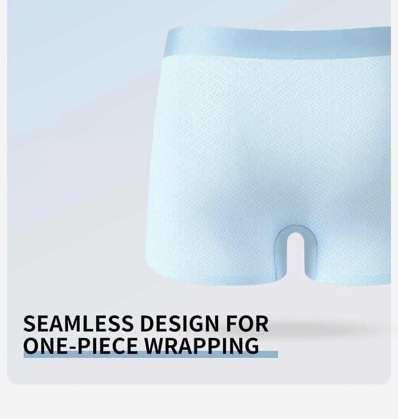 MiiOW Summer Cool Men's Underwear 6Pcs Antibacterial Ice Silk Boxershorts