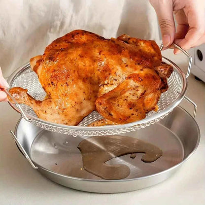 3Pcs Kitchen Accessories, Stainless Steel Drain Basket, Tray & Food Tongs, Durable Kitchen Tools, Practical Kitchen Items
