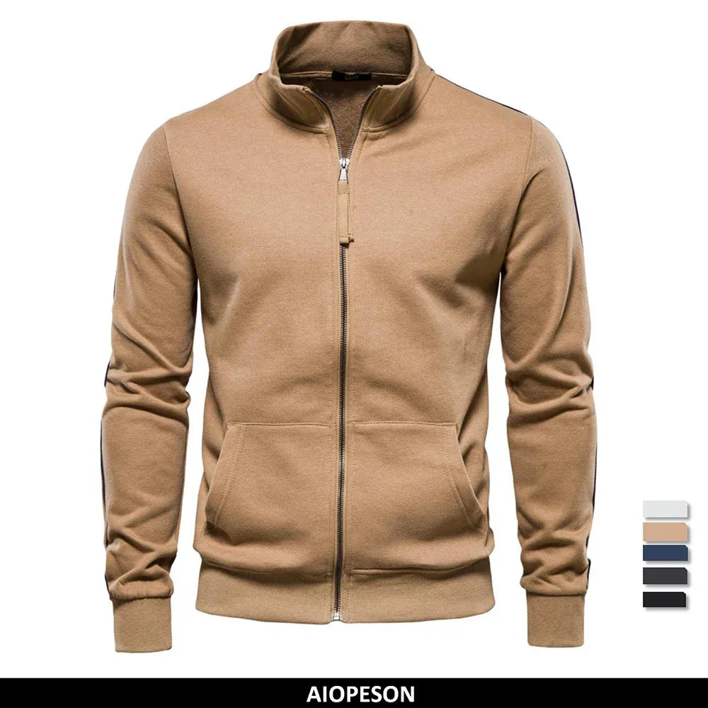 AIOPESON Cotton-Blend Zip-Up Sweatshirts - ShopHub