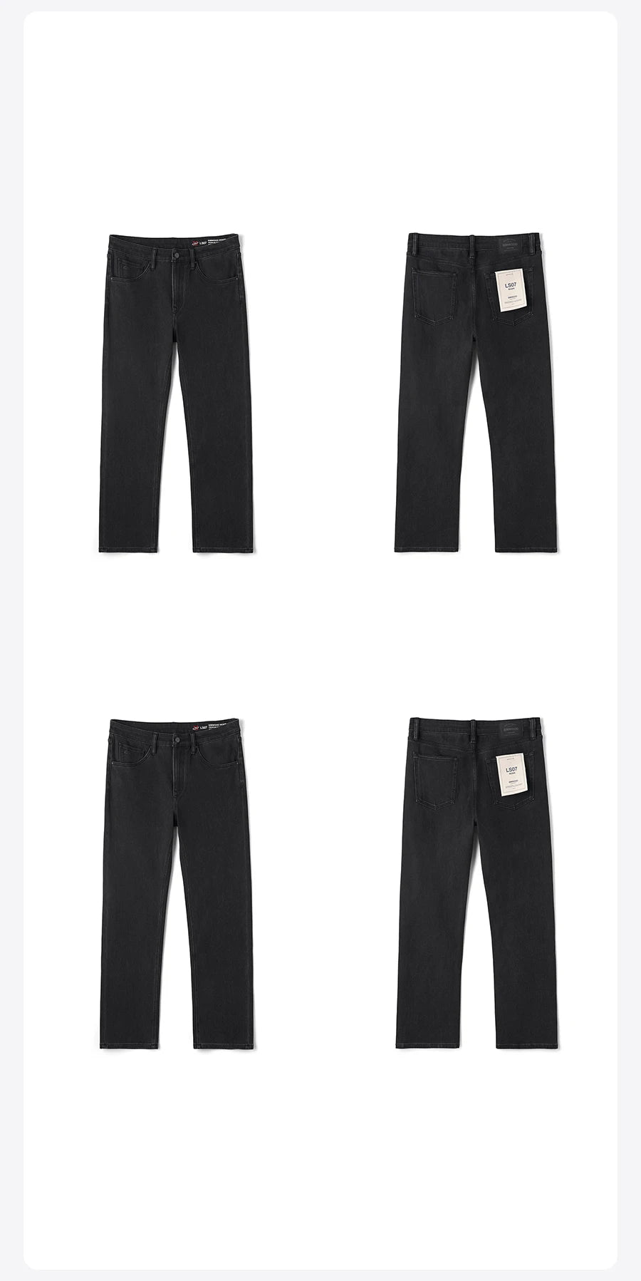 SIMWOOD 2026 Autumn New Loose Straight 13oz Elastic Fabric Jeans Men Washed Vintgae Basic Black Denim Trousers