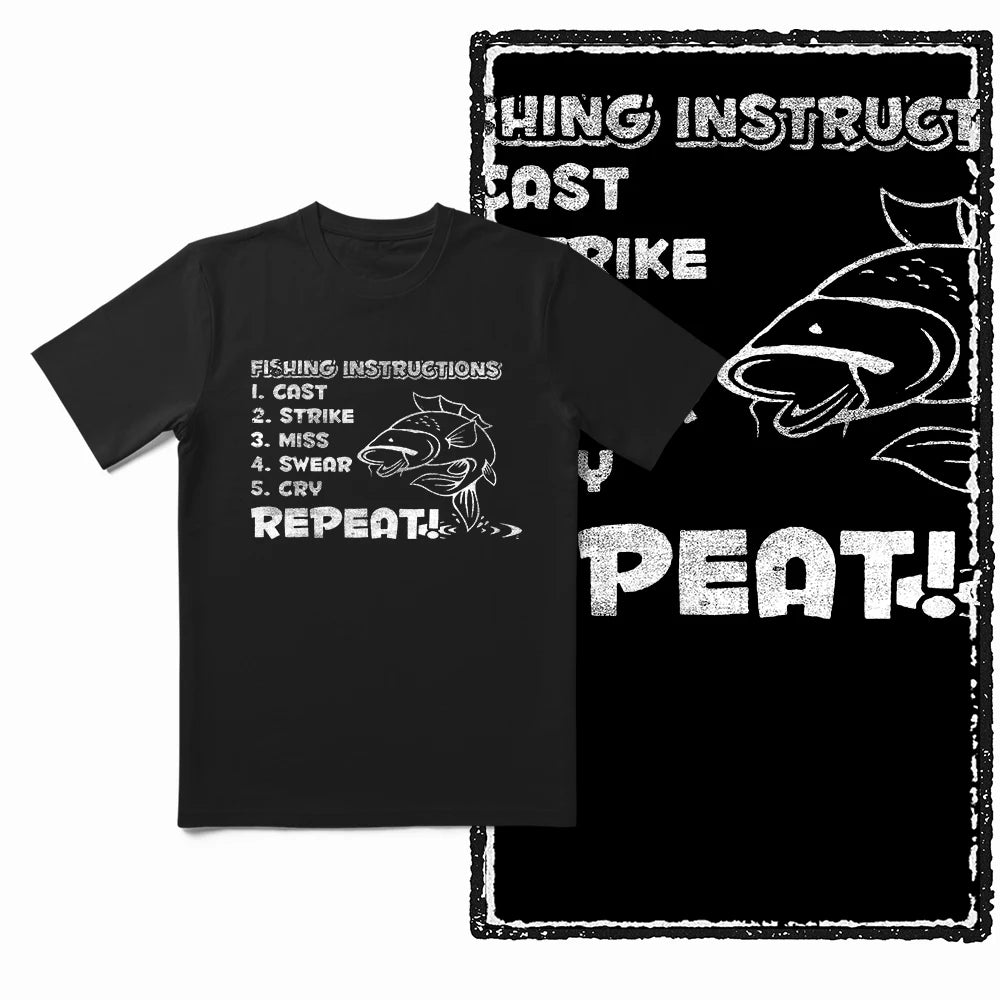 COOLMIND Z1018 Funny Fishing Graphic Cotton Tee