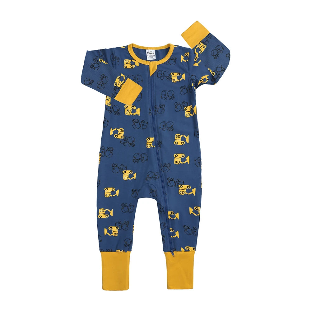Kids Tales Little Daydream Cotton-Blend Double-Zip Romper